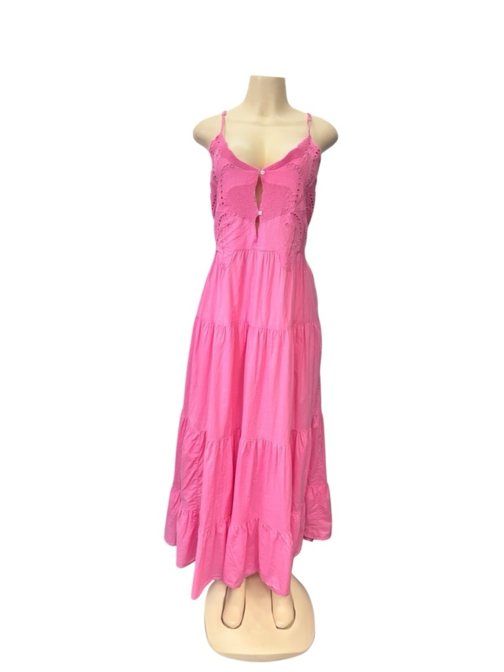 Chelsea & Violet Pink Spaghetti-Strap Tiered Maxi Dress - Picture 2 of 8